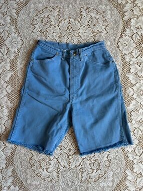 1960s/70s Wrangler Lightweight Jean Shorts, Flat Blue, Size 26